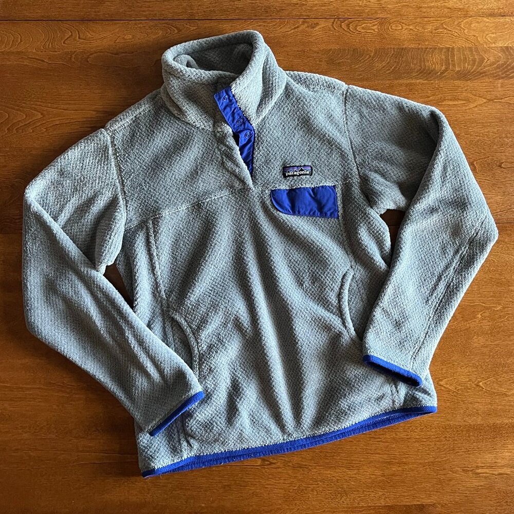 Patagonia gray and purple-blue Re-Tool pullover S